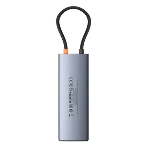 Многофункциональный хаб 10в1 Baseus Metal Gleam Series II с разъемами HDMI 4K, USB-C, USB-A, кардридером SD/TF, AUX 3.5, 100W PD для iPad | MacBook Pro/Air - Фото 5