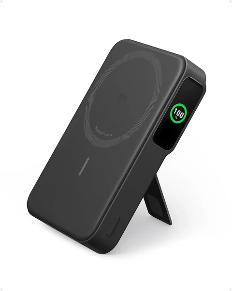 Повербанк MagSafe з підставкою Anker MagGo Qi2 with Stand 10000mAh Black для iPhone 15 | 14 | 13 |12