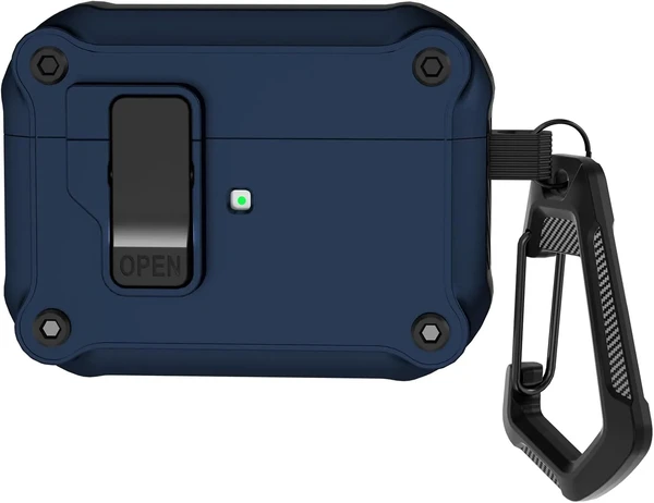 Протиударний чохол з замком iLoungeMax Creative Carbon Fiber Case Blue для AirPods Pro 2