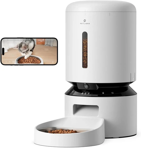 Розумна годівниця PETLIBRO Granary Camera Monitoring Feeder 5L White для собак і котів з камерою спостереження та автоматичним дозатором