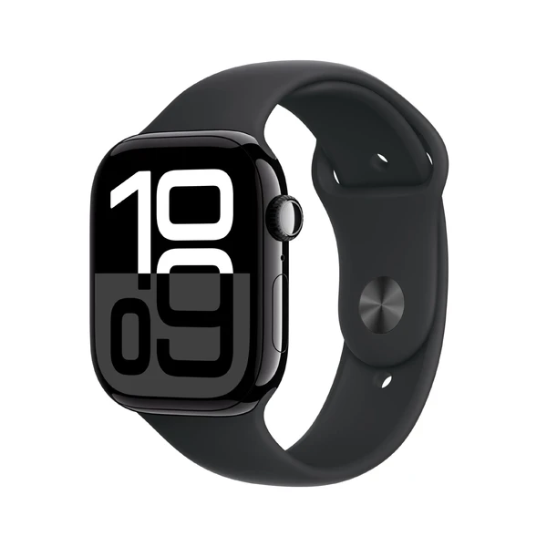 Смарт годинник Apple Watch Series 10 GPS 46mm Jet Black Aluminium Case with Black Sport Band - M/L (MWWQ3)