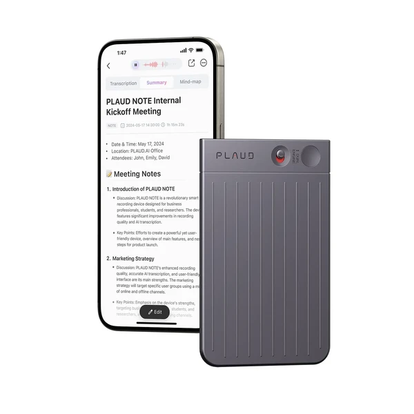 Диктофон зі штучним інтелектом PLAUD NOTE | AI Voice Recorder Black, 64GB