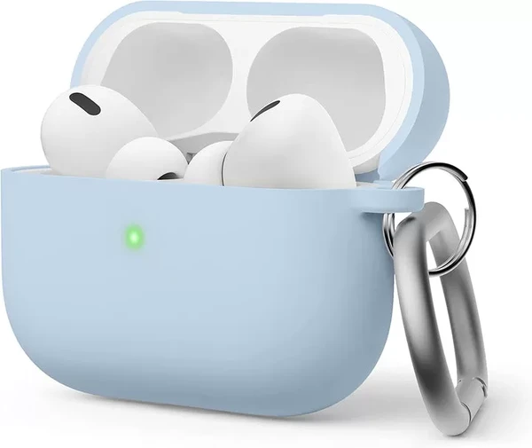 Силіконовий чохол із карабіном elago Liquid Hybrid Hang Case Light Blue для AirPods Pro 2 в Сумах