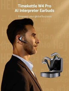 Наушники с переводчиком AI Timekettle W4 Pro AI Interpreter Earbuds,Bidirection Simultaneous Translation,Translator Device Supporting 40 Languages,Translator Earbuds for Call and Video Translation,APP Work with iOS and Android - Фото 4