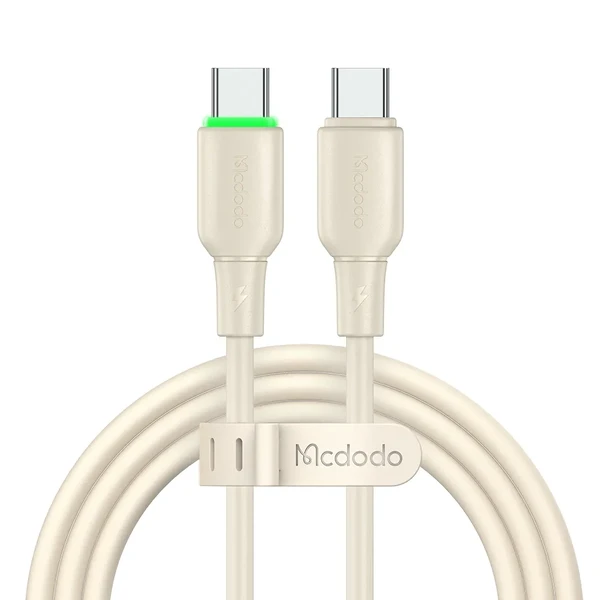 Кабель Type-C to Type-C для швидкої зарядки Mcdodo True Liquid Silicone Beige 65W (1.2m)