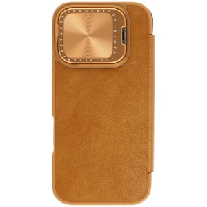 Коричневый чехол-книга с защитой камеры Nillkin Qin для iPhone 16 Pro - Фото 4