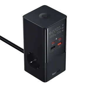 Сетевой удлинитель с быстрой зарядкой Baseus PowerCombo 100W, AC+USB A+USB Type-C+PD - Фото 5