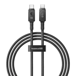 Кевларовый кабель Type-C to Type-C Baseus Aramid Unbreakable Series Black 100W (2m) P10355800111-01 - Фото 1