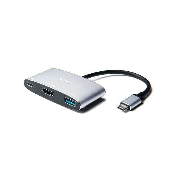 Хаб Wiwu C2H 3 в 1 Gray для Type-C в Кривому Розі