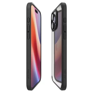 Прозрачный черный чехол Spigen Crystal Hybrid для iPhone 16 Pro Max - Фото 10