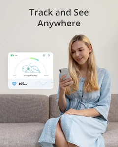 Моніторинг сну та серцебиття для немовлят з AI детекцією плачу eufy Baby Smart Sock - White - Фото 7