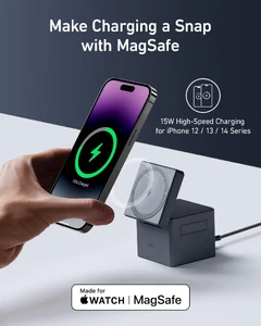Док-станция Anker 3-in-1 Cube with MagSafe для iPhone Apple Watch | AirPods 15 W - Фото 4