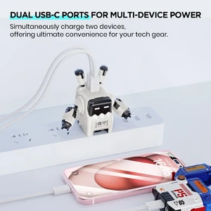 Швидка GaN зарядка GravaStar DELTA35 2xUSB-C 35W для iPhone | iPad | MacBook | Apple Watch - Фото 6