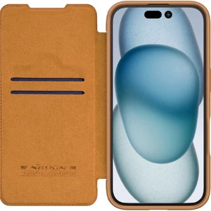 Бронзовый чехол-книга с защитой камеры Nillkin Qin для iPhone 16 Pro Max - Фото 3