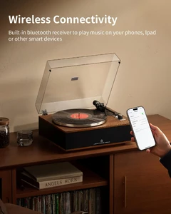 Проигрыватель виниловых пластинок ANGELS HORN Bluetooth Turntable со встроенными динамиками - Фото 5