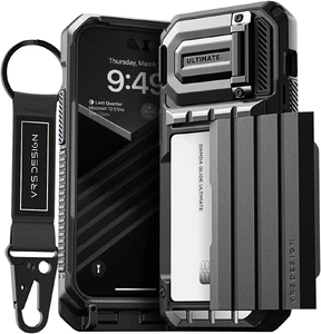 Протиударний чохол-гаманець VRS Design Case Damda Glide Ultimate Black для iPhone 15 Pro - Фото 2