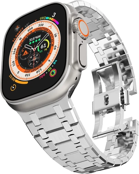 Стальной ремешок CHANCHY Silver для Apple Watch Ultra | Ultra 2 49mm | 45mm | 44mm | 42mm в Сумах