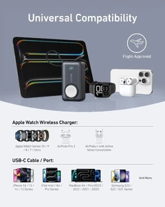 Повербанк для Apple Watch с USB-C кабелем Anker MagGo 10000mAh Black - Фото 6