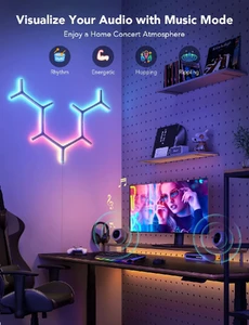 Набор настенных светильников Govee Glide Y Lights Panel RGBIC White, 7 шт - Фото 6
