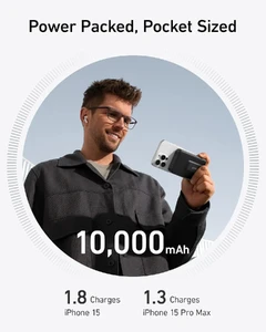Повербанк MagSafe з підставкою Anker MagGo Qi2 with Stand 10000mAh Black для iPhone 15 | 14 | 13 |12 - Фото 5