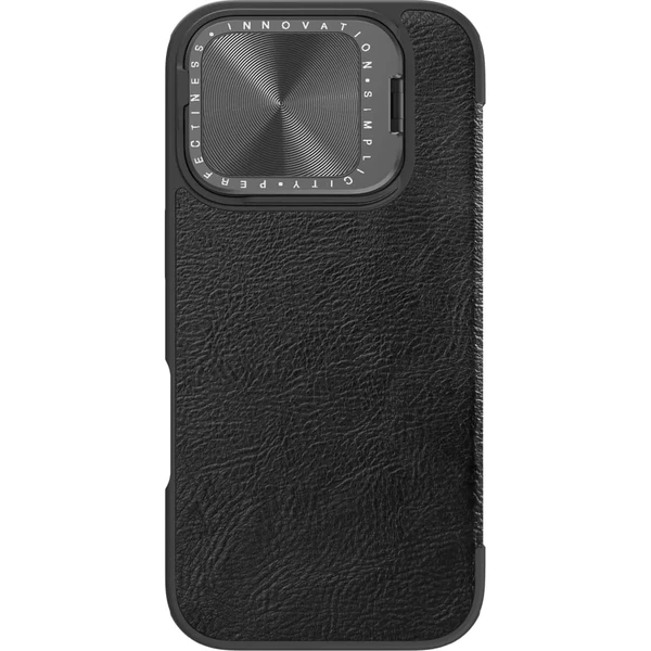 Чорний чохол з захистом камери Nillkin Qin для iPhone 16 Pro Max у Дніпрі