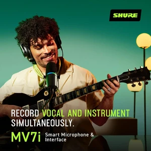 Микрофон для подкастов Shure MV7i со встроенным аудиоинтерфейсом - Фото 10