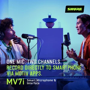 Микрофон для подкастов Shure MV7i со встроенным аудиоинтерфейсом - Фото 9