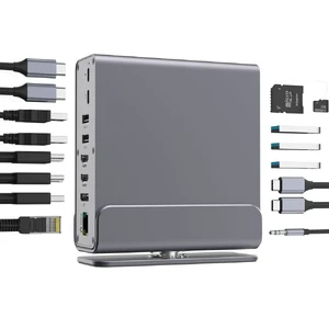 Хаб док-станція iLoungeMax 16-in-1 з роз'ємами 2 HDMI, RJ45, USB-C, USB-A, PD100W для MacBook Pro/Air | Mac - Фото 2