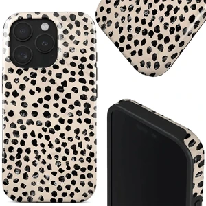 Бежевый чехол с черными точками Burga Almond Latte Mag для iPhone 16 Pro Max - Фото 6