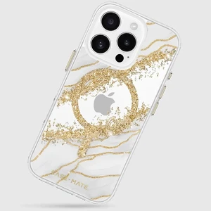 Мраморный чехол с золотыми элементами Case-Mate Karat MagSafe для iPhone 16 Pro - Фото 11