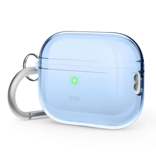 Прозорий силіконовий чохол із карабіном elago Clear Hang Case Aqua Blue для AirPods Pro 2 в Сумах