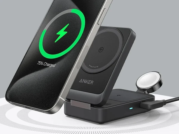 Док-станція 3-в-1 MagSafe Anker MagGo 15W з Qi2 для iPhone | Apple Watch | AirPods