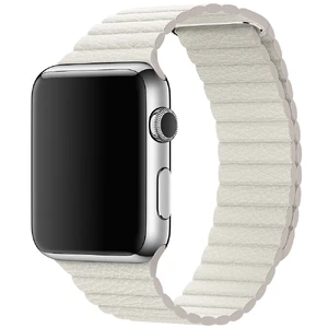 Ремешок Apple Leather Loop White Medium (MMAT2) для Apple Watch Ultra 49mm | 45mm | 44mm | 42mm MMAT2 - Фото 1