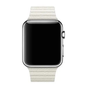 Ремешок Apple Leather Loop White Medium (MMAT2) для Apple Watch Ultra 49mm | 45mm | 44mm | 42mm - Фото 4