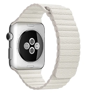 Ремешок Apple Leather Loop White Medium (MMAT2) для Apple Watch Ultra 49mm | 45mm | 44mm | 42mm - Фото 2