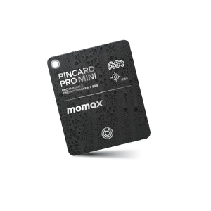 Карта-трекер Momax PinCard Pro Mini Rechargeable для поиска вещей с поддержкой Apple Find My (Локатор) водонепроницаемый IP68