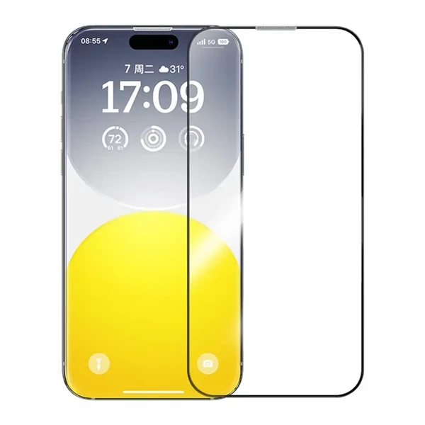 Захисне скло з рамкою для поклейки Baseus Sapphire Series HD для iPhone 16 | 15