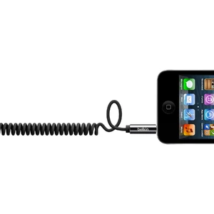 Акустический кабель Belkin Coiled 3.5 AUX Black - Фото 2