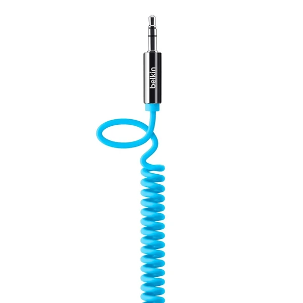 Акустичний кабель Belkin Coiled 3.5 AUX Blue