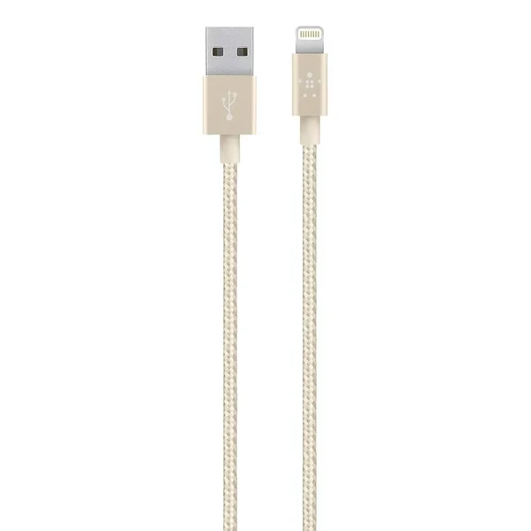 Металевий кабель Belkin MIXIT ↑ Metallic Lightning to USB Gold 1.2m
