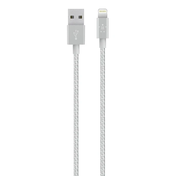 Металевий кабель Belkin MIXIT ↑ Metallic Lightning to USB Silver 1.2m