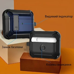 Противоударный чехол на замке для AirPods Pro 2 с карабином | iLoungeMax Lock Case Dark Blue - Фото 9