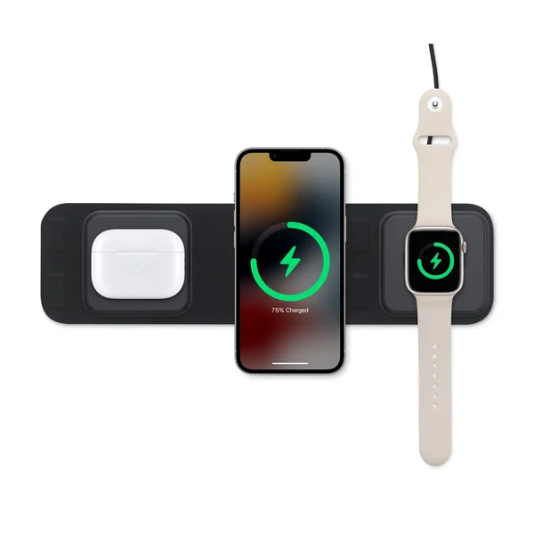 Портативна док-станція 3-в-1 mophie Travel Charger MagSafe для iPhone | Apple Watch | AirPods зі швидкою зарядкою 15W