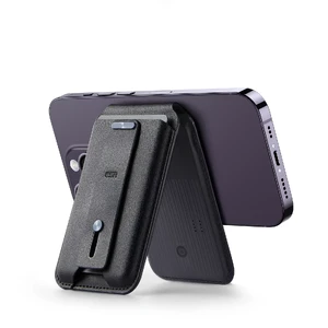 Кожаный чехол-бумажник Find My с подставкой ESR HaloLock Geo Wallet Stand MagSafe Black для iPhone 15 | 14 | 13 | 12 - Фото 4