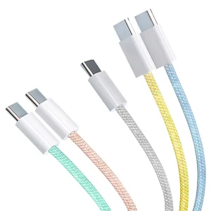 Нейлоновий кабель Type-C to Type-C для швидкої зарядки PD 20W | iLoungeMax Fast Charge Blue (1m) - Фото 2