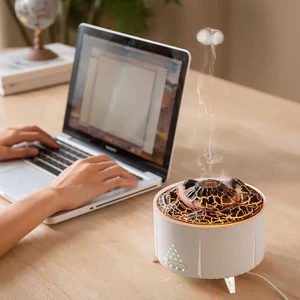 Масляный Bluetooth аромадифузор и увлажнитель с эффектом огня | iLoungeMax Aroma Volcano White - Фото 2