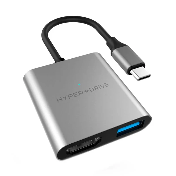Хаб (адаптер) HyperDrive 4K30Hz HDMI 3-in-1 USB-C PD Hub для MacBook | iPad Space Gray