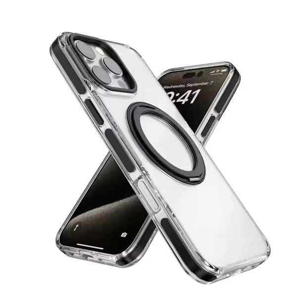 Чохол iLoungeMax MagSafe Rotating 360° Clear Black для iPhone 16 Pro Max