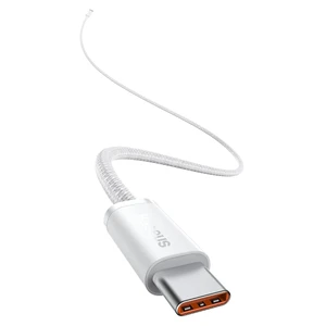 Нейлоновий кабель Type-C to Type-C для швидкої зарядки Baseus Dynamic Series 100W White (2m) - Фото 3