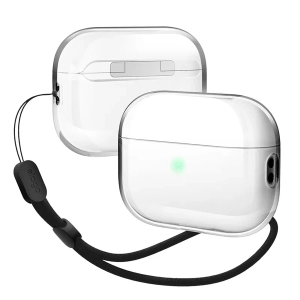 Прозорий силіконовий чохол із карабіном elago Clear with Nylon Lanyard Case Clear для AirPods Pro 2 в Івано-Франківську
